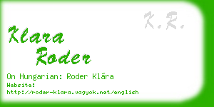 klara roder business card